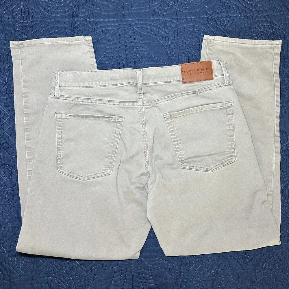 Lucky Brand Men's 221 Slim Straight Leg Size 34x30 Tan Denim Jeans Pants